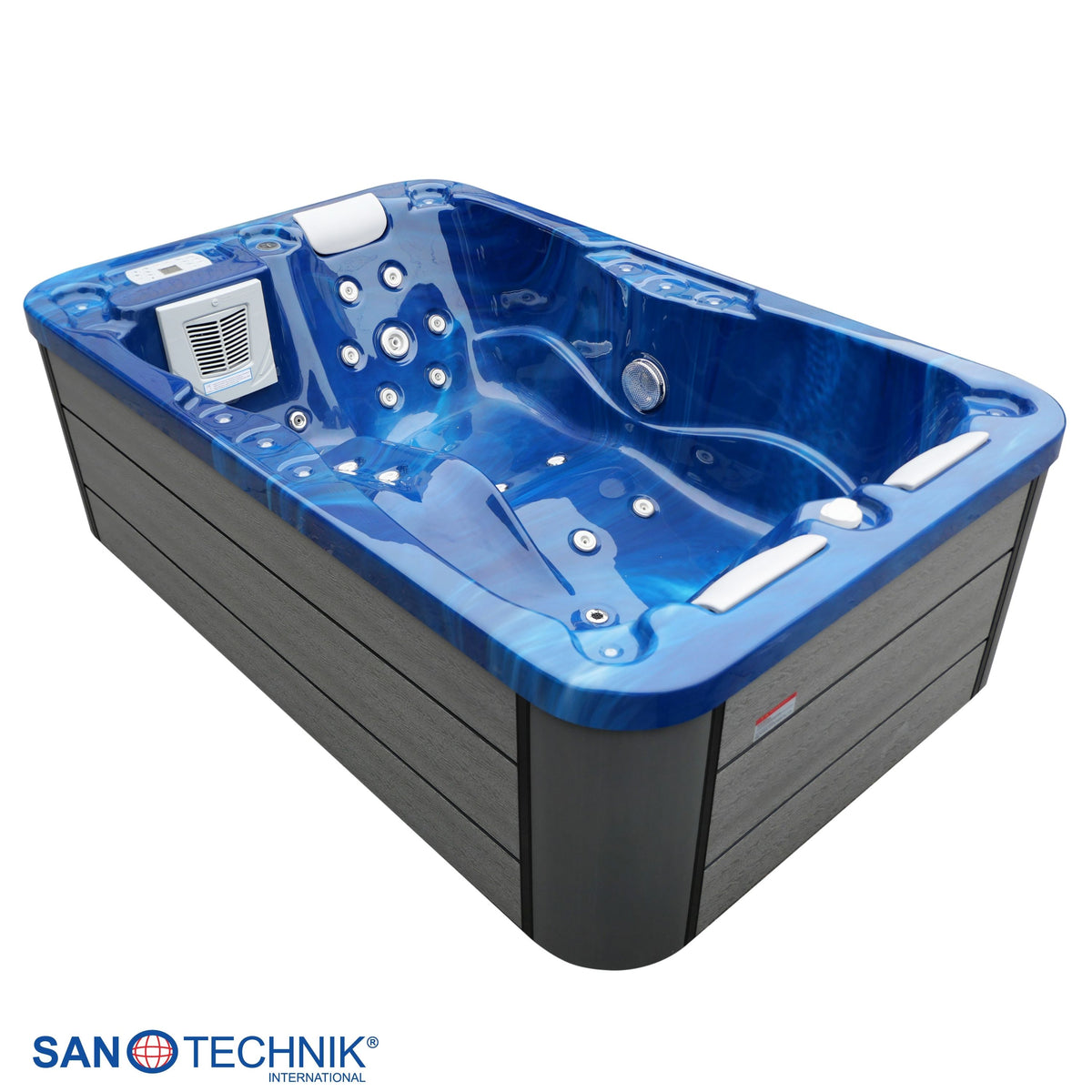 Outdoor Hot Tub MODENA Blue Marble incl. Cover 205x130x70 cm frostproof