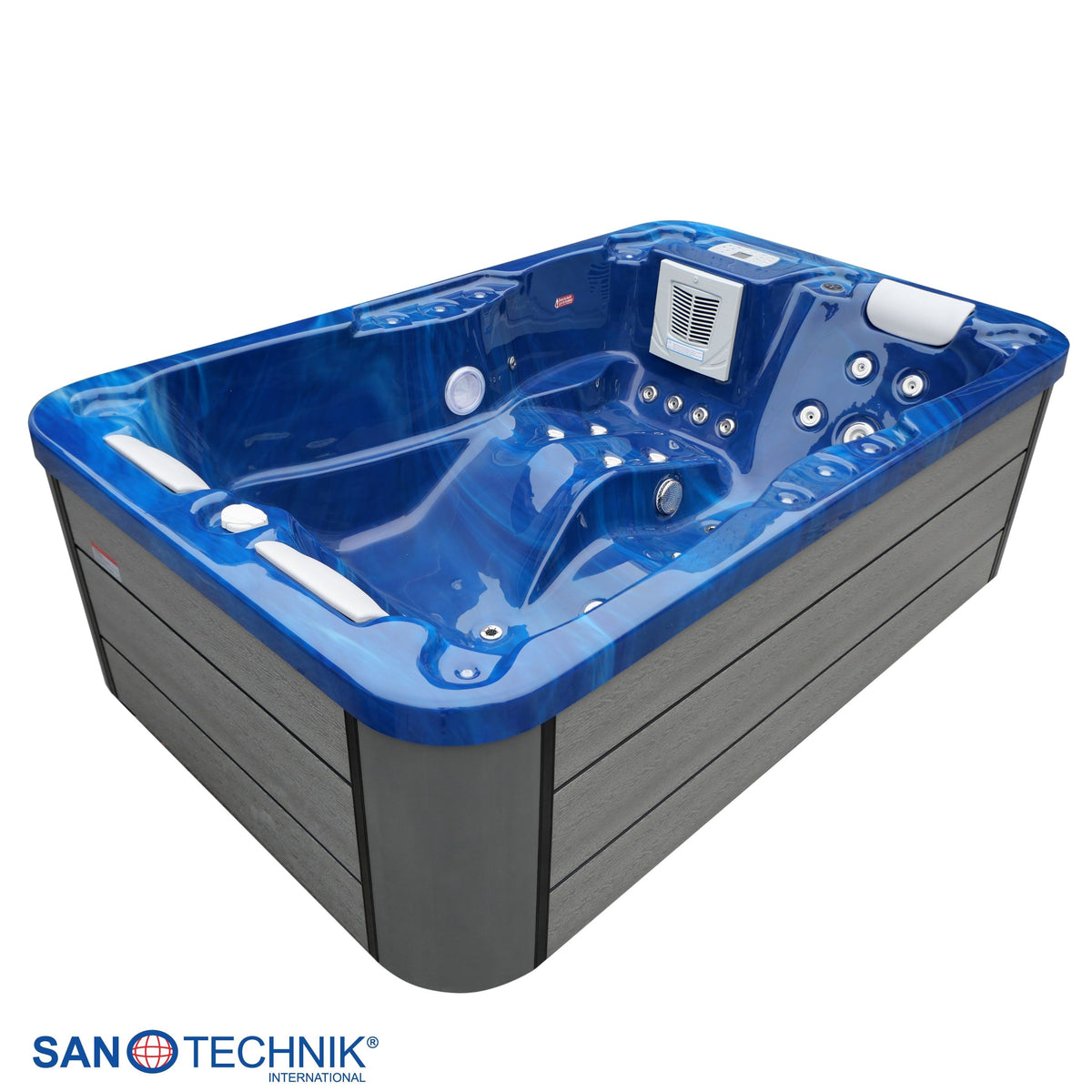Outdoor Hot Tub MODENA Blue Marble incl. Cover 205x130x70 cm frostproof
