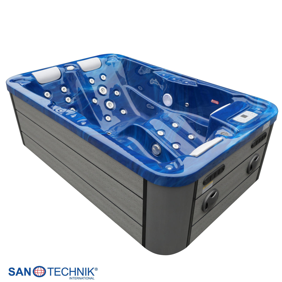 Outdoor Hot Tub MODENA Blue Marble incl. Cover 205x130x70 cm frostproof