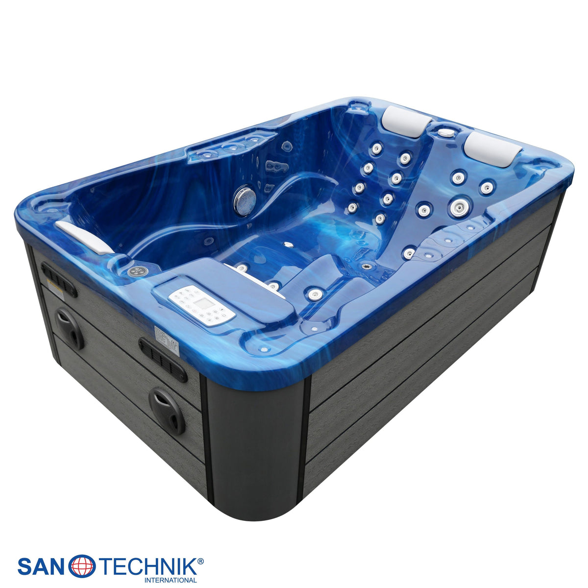 Outdoor Hot Tub MODENA Blue Marble incl. Cover 205x130x70 cm frostproof