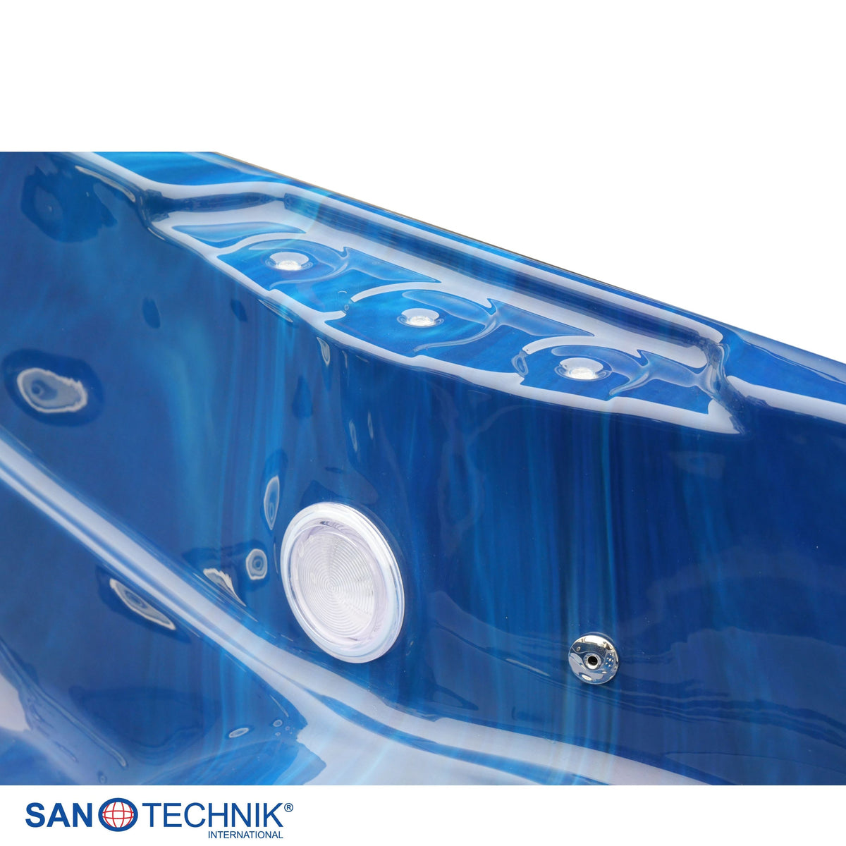 Outdoor Hot Tub MODENA Blue Marble incl. Cover 205x130x70 cm frostproof