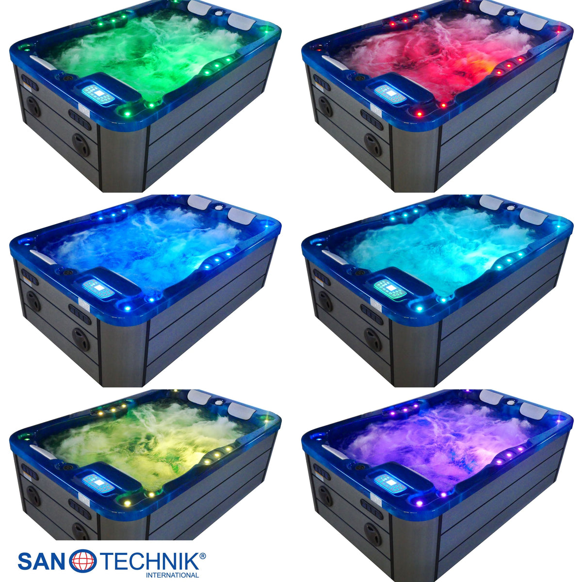 Outdoor Hot Tub MODENA Blue Marble incl. Cover 205x130x70 cm frostproof