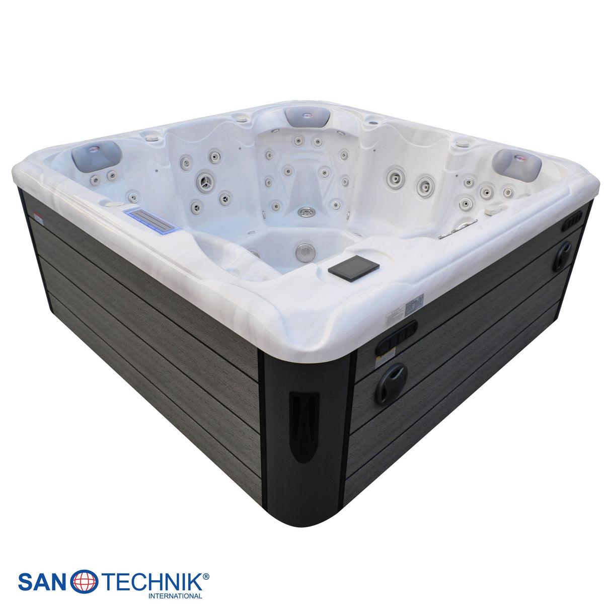 Outdoor Whirlpool HAWAII White Marble incl. Cover & Steps