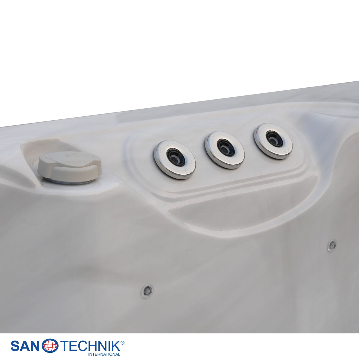 Outdoor Whirlpool HAWAII White Marble incl. Cover & Steps