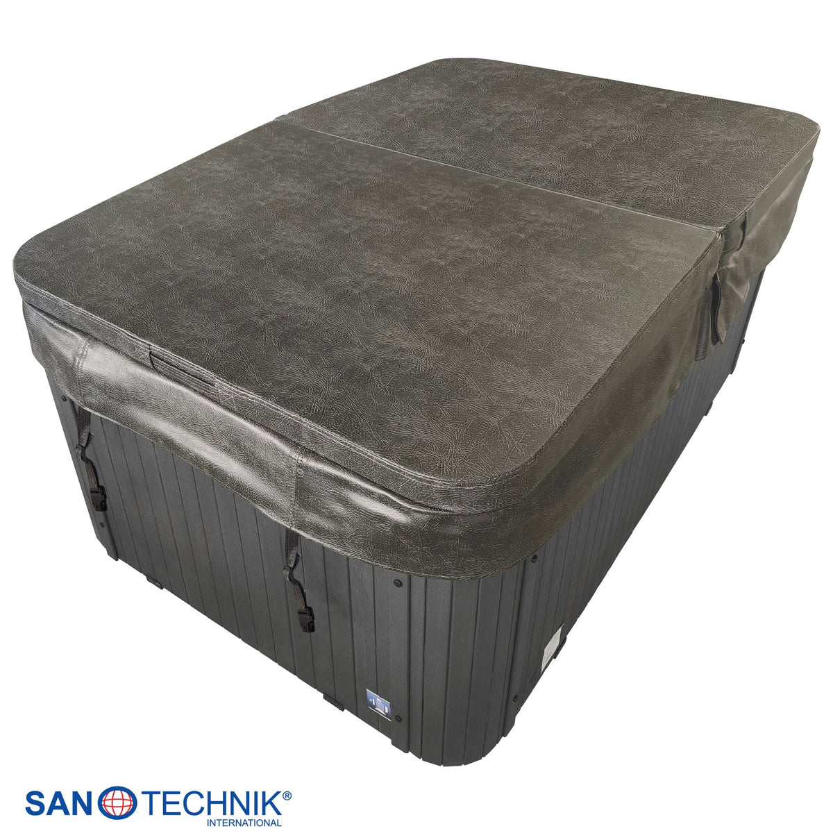 Outdoor Hot Tub SPLIT White Marble incl. Cover 175x115x70 cm frost-proof