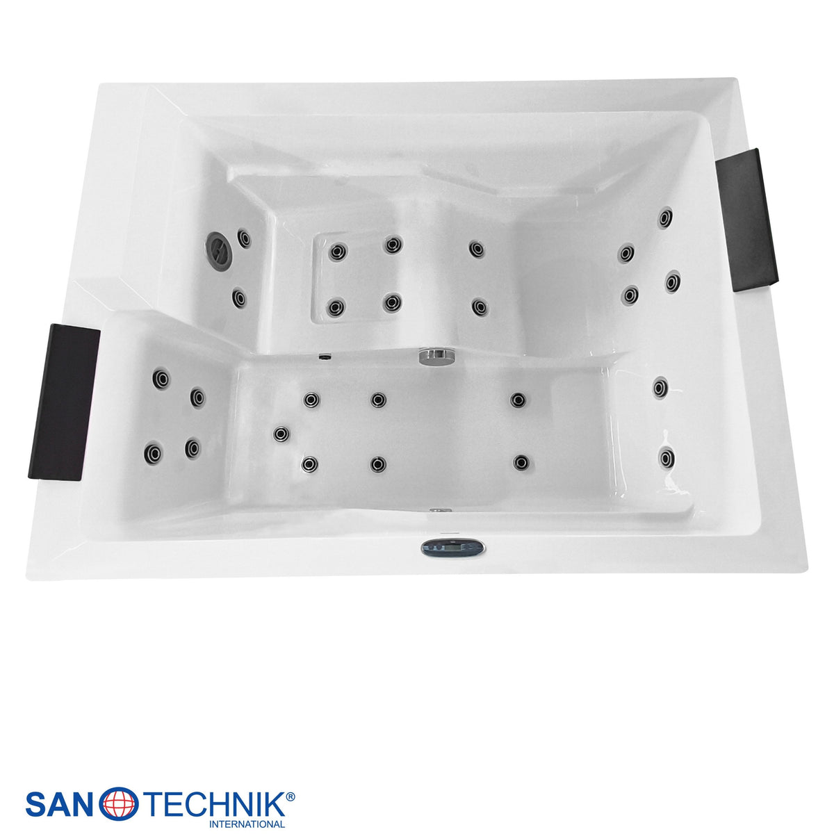 Outdoor Whirlpool KORFU White inkl. Abdeckung & Stiege 190x140x70 cm frostsicher