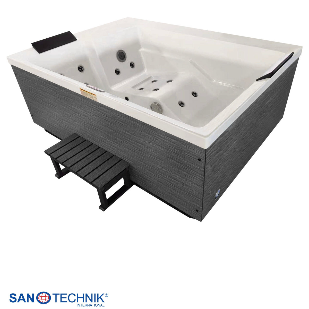 Outdoor Hot Tub KORFU White incl. Cover & Steps 190x140x70 cm frost-proof