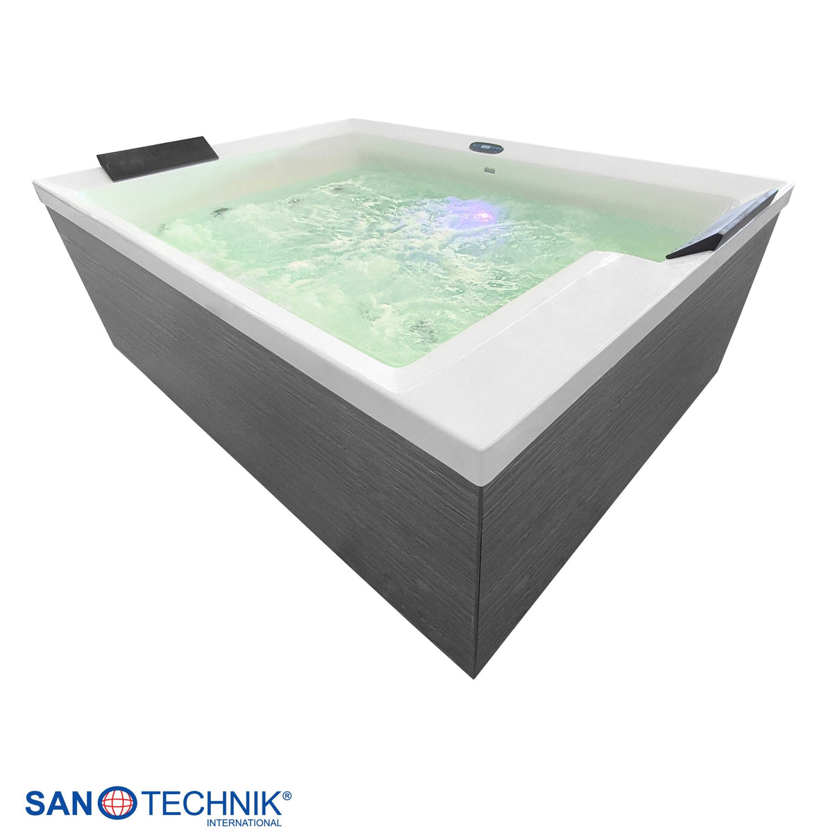 Outdoor Hot Tub KORFU White incl. Cover & Steps 190x140x70 cm frost-proof