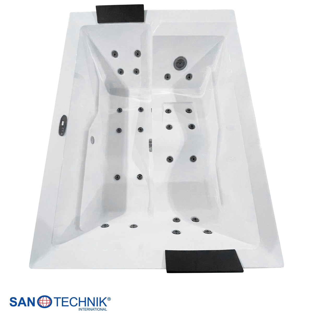 Outdoor Whirlpool ZADAR White inkl. Abdeckung & Stiege 190x140x70 cm frostsicher