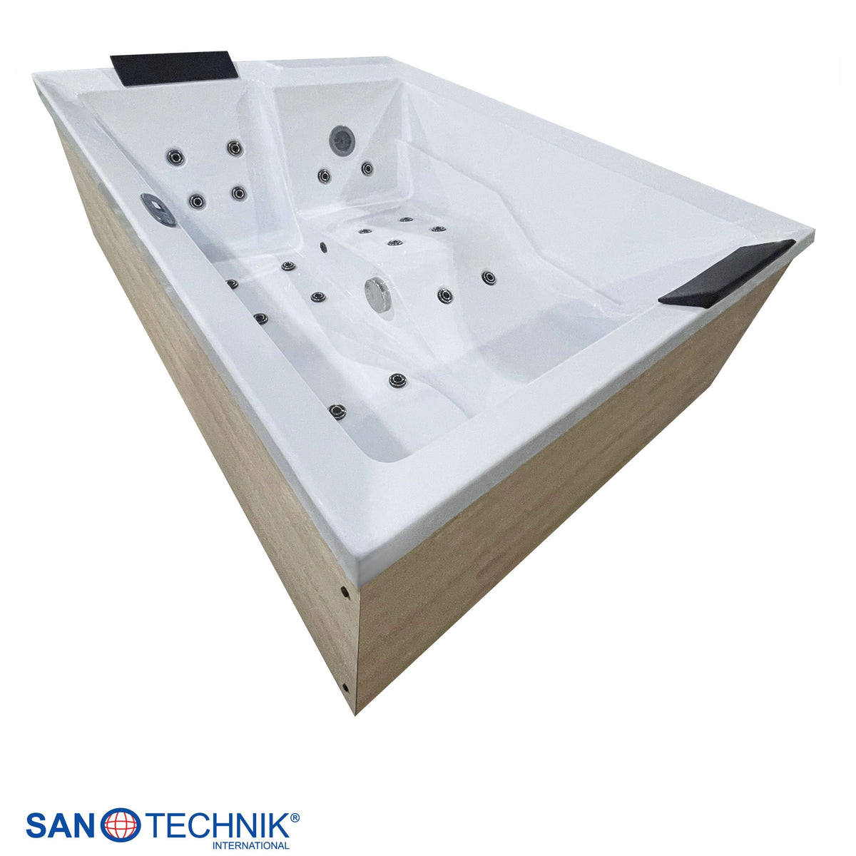 Outdoor Whirlpool ZADAR White inkl. Abdeckung & Stiege 190x140x70 cm frostsicher