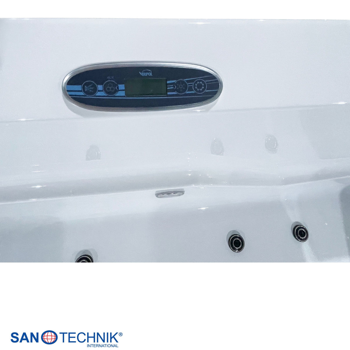 Outdoor Whirlpool ZADAR White inkl. Abdeckung & Stiege 190x140x70 cm frostsicher