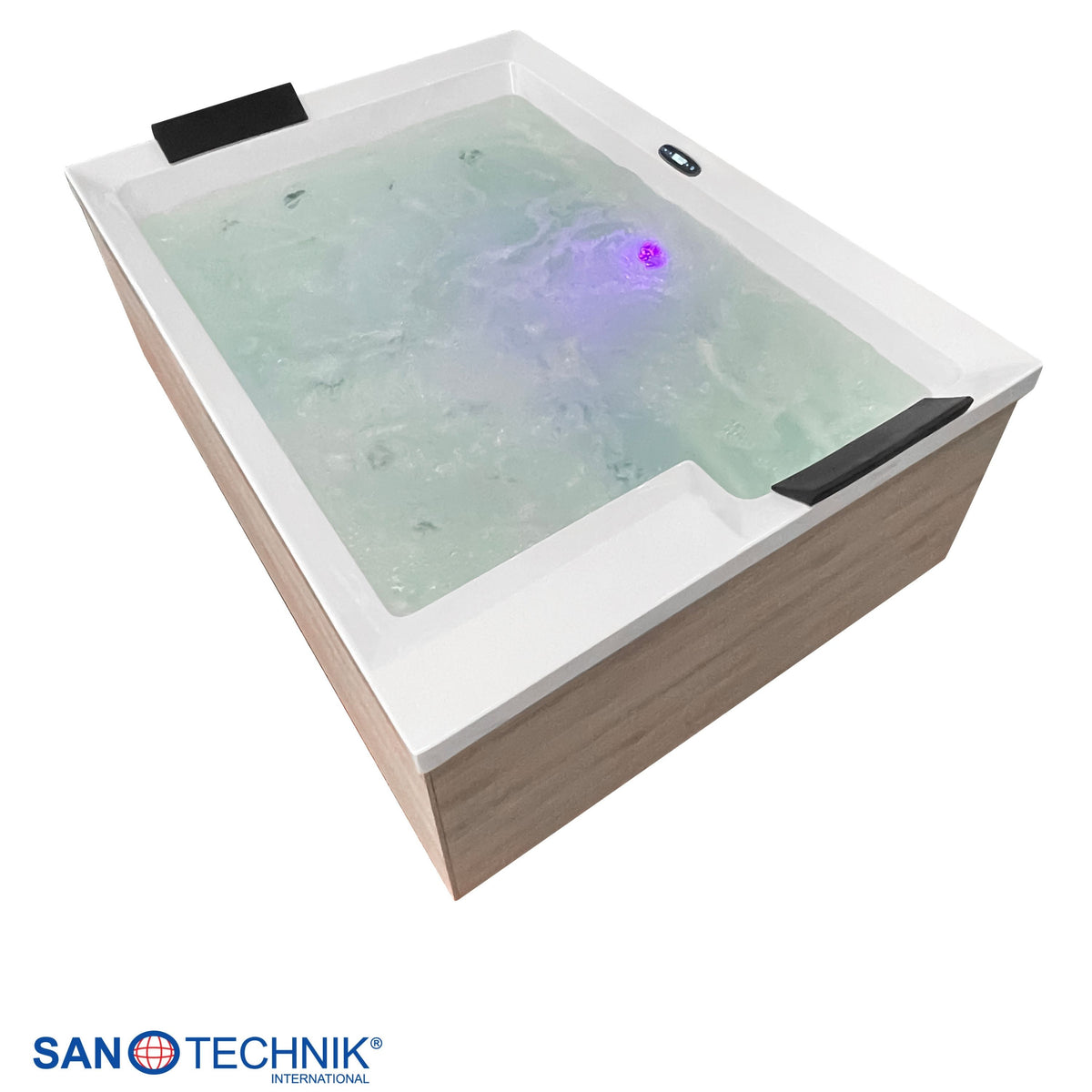 Outdoor Whirlpool ZADAR White inkl. Abdeckung & Stiege 190x140x70 cm frostsicher