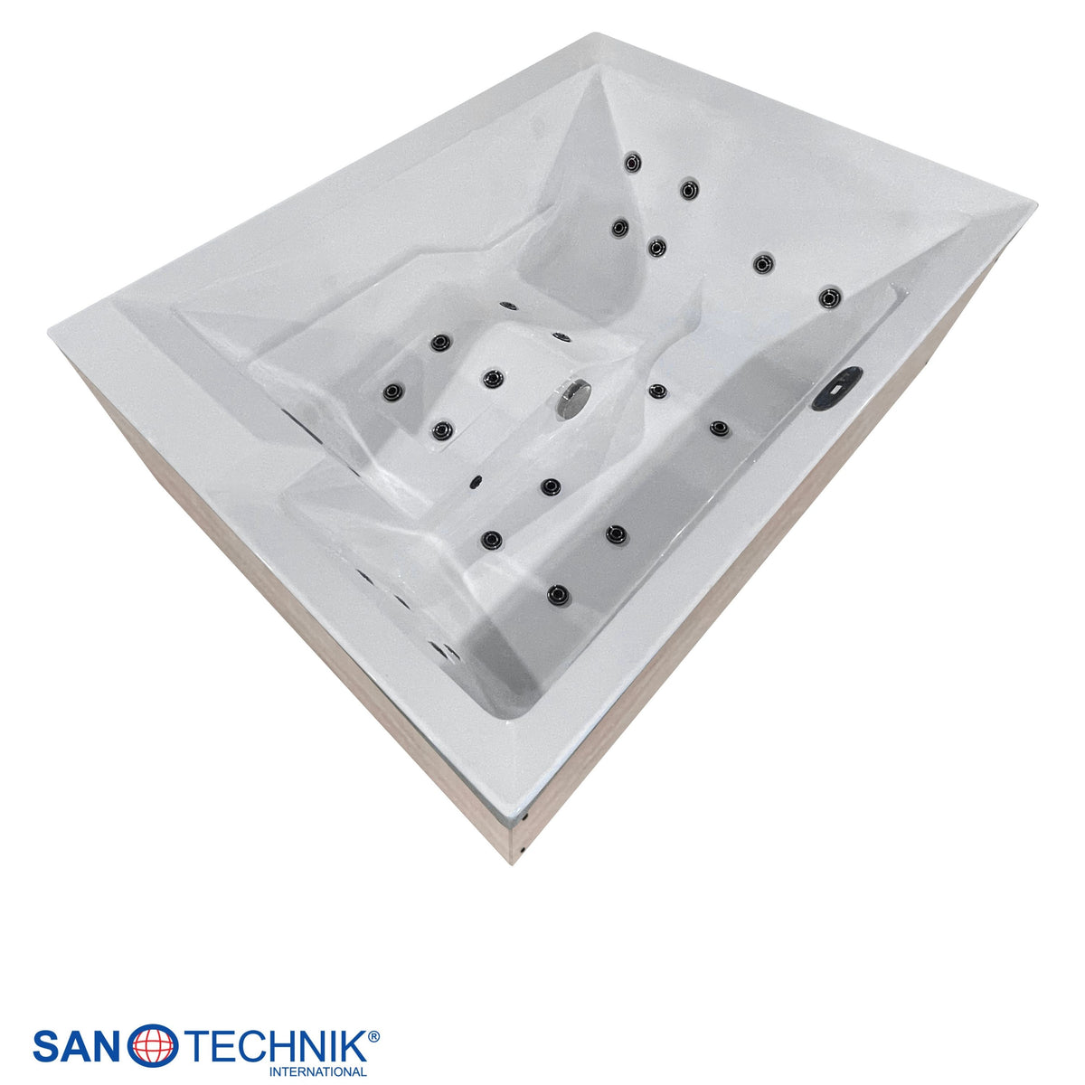 Outdoor Whirlpool ZADAR White inkl. Abdeckung & Stiege 190x140x70 cm frostsicher