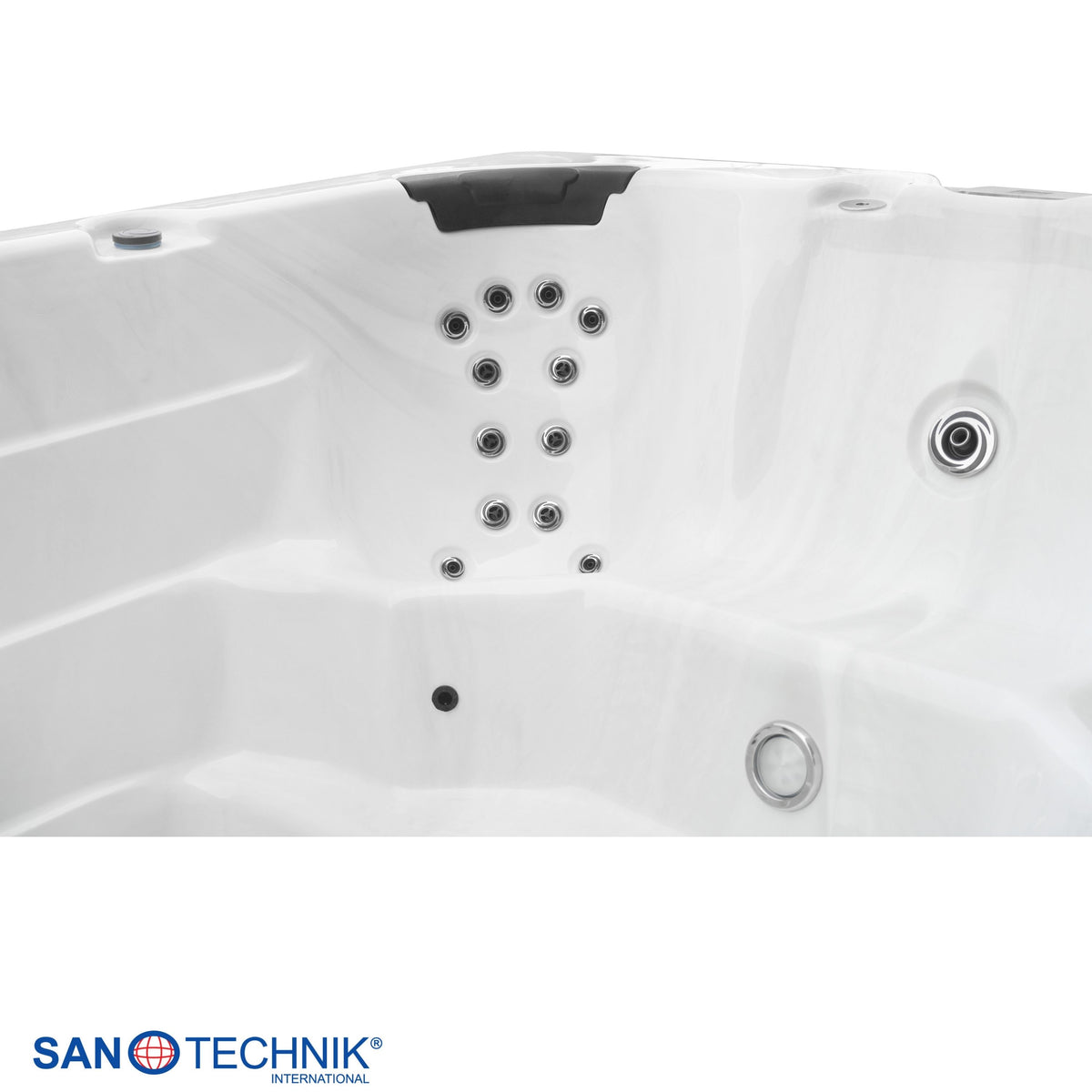 Swimspa IBIZA Mármol Blanco incl. cubierta y escalera 400x228x131 cm antihielo