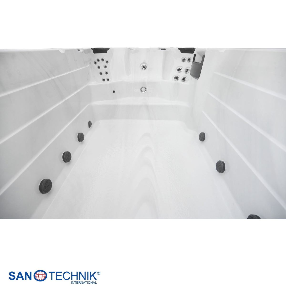 Swimspa IBIZA Mármol Blanco incl. cubierta y escalera 400x228x131 cm antihielo