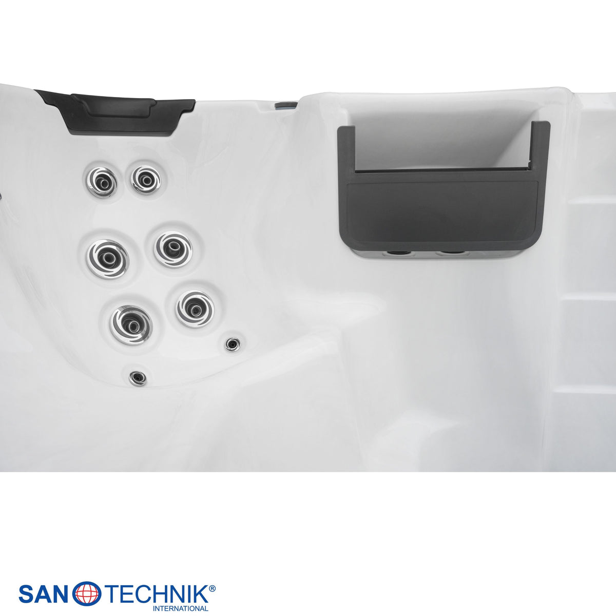 Swimspa IBIZA Mármol Blanco incl. cubierta y escalera 400x228x131 cm antihielo