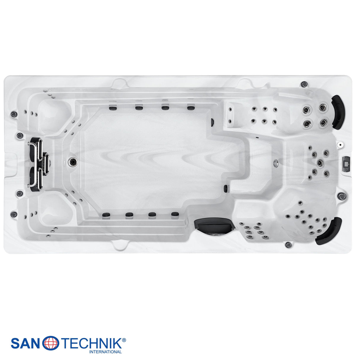 Swimspa MENORCA White Marble inkl. Abdeckung & Stiege 450x228x131 cm frostsicher