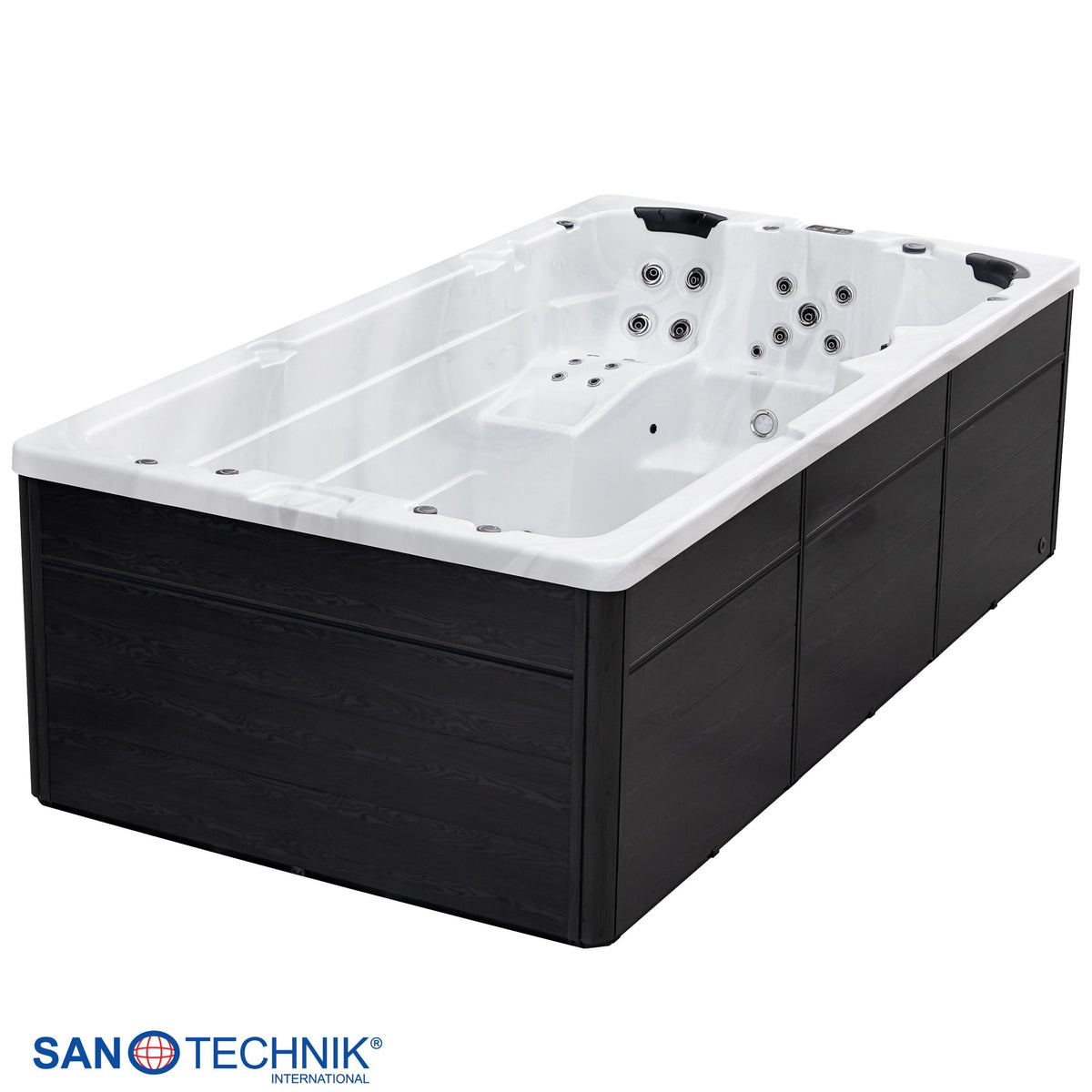 Swimspa MENORCA White Marble inkl. Abdeckung & Stiege 450x228x131 cm frostsicher