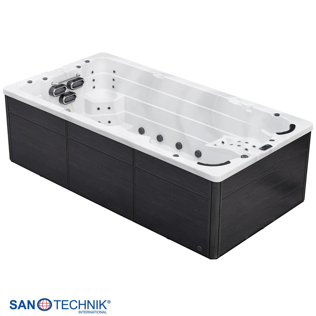 Swimspa MENORCA White Marble inkl. Abdeckung & Stiege 450x228x131 cm frostsicher