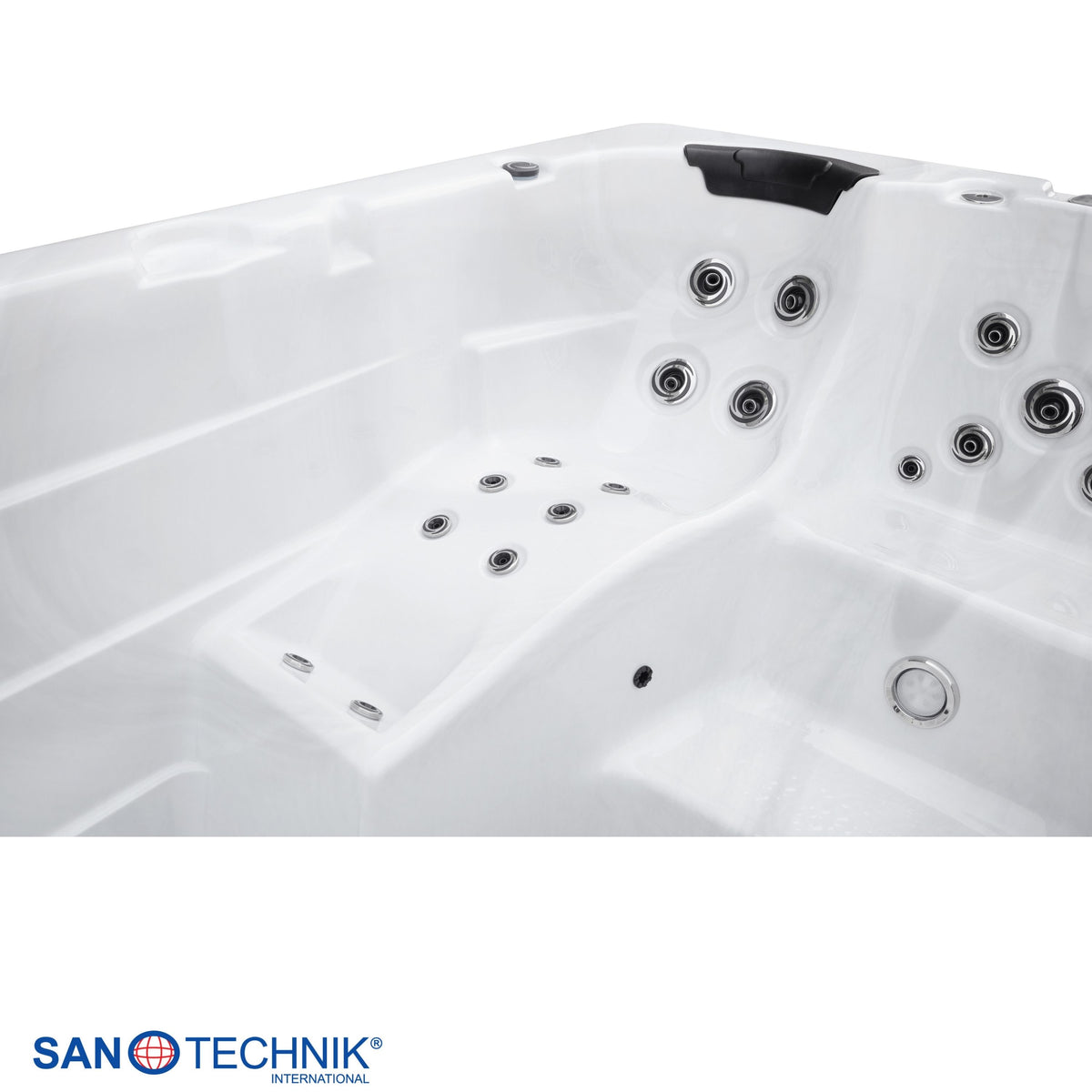 Swimspa MENORCA White Marble inkl. Abdeckung & Stiege 450x228x131 cm frostsicher