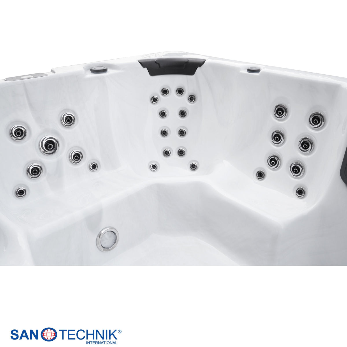 Swimspa MENORCA White Marble inkl. Abdeckung & Stiege 450x228x131 cm frostsicher