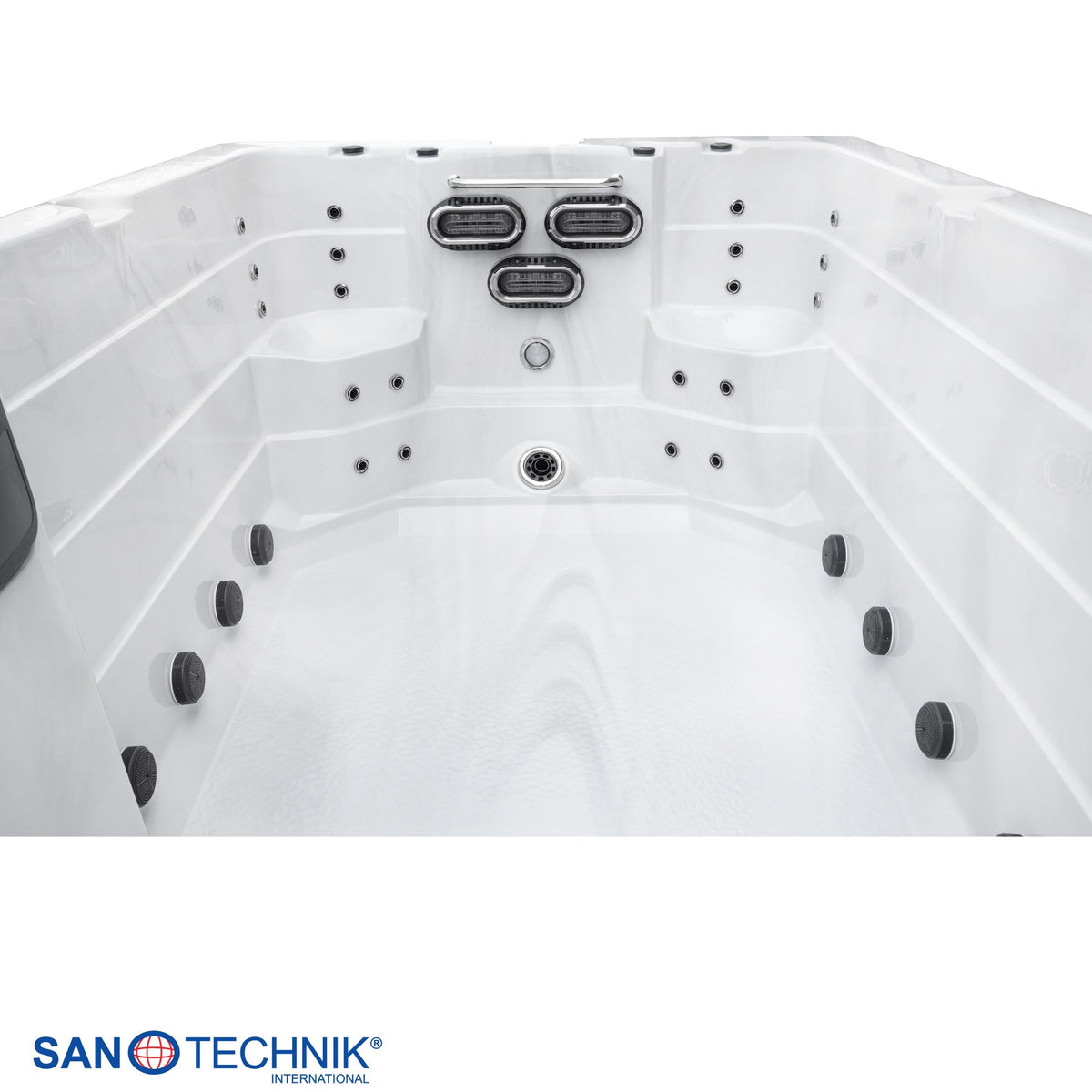 Swimspa MENORCA White Marble inkl. Abdeckung & Stiege 450x228x131 cm frostsicher