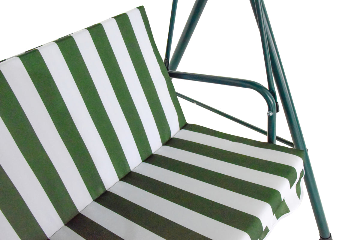 Hollywood swing green and white striped 172x112x152 cm 