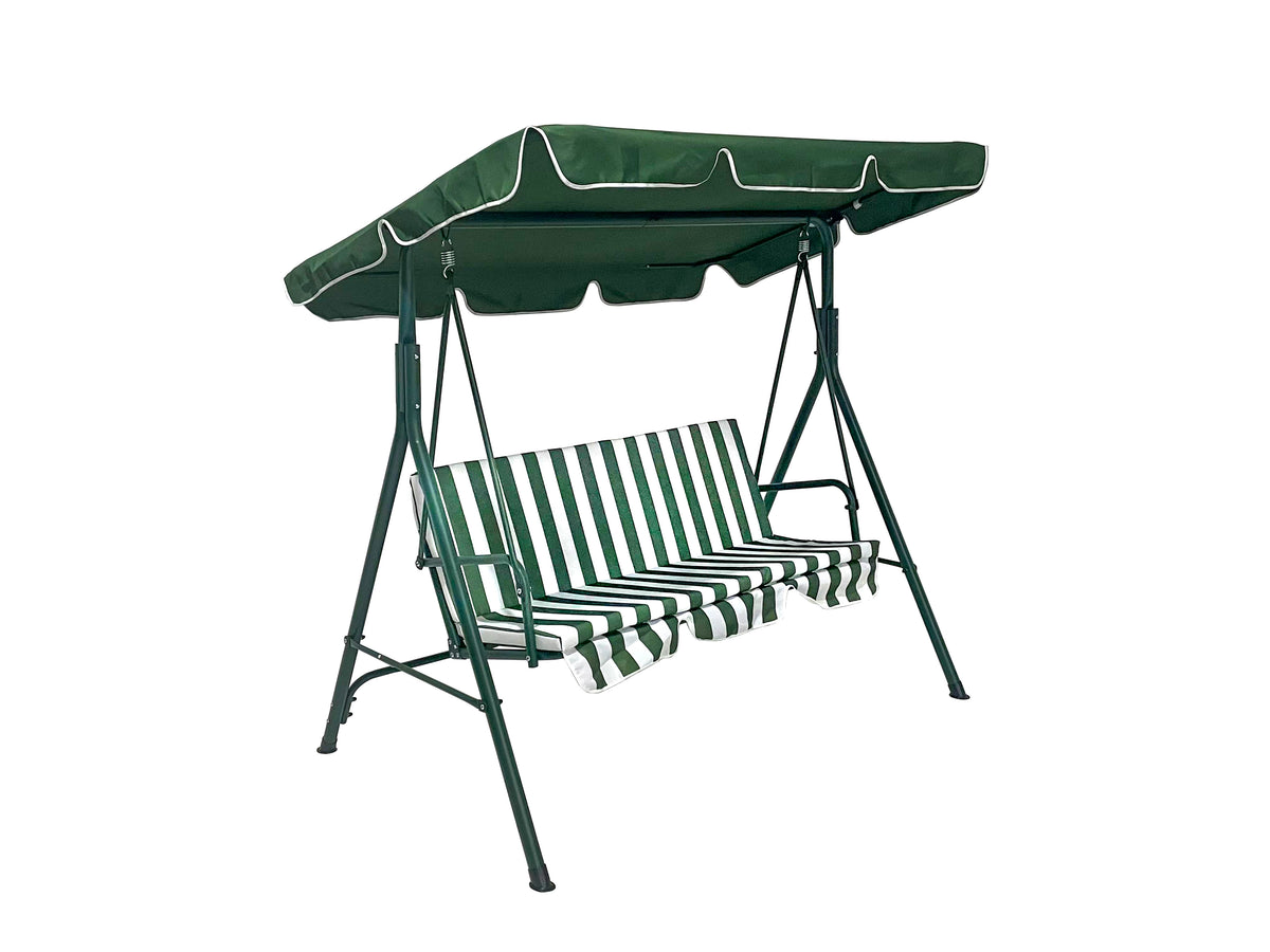 Hollywood swing green and white striped 172x112x152 cm 