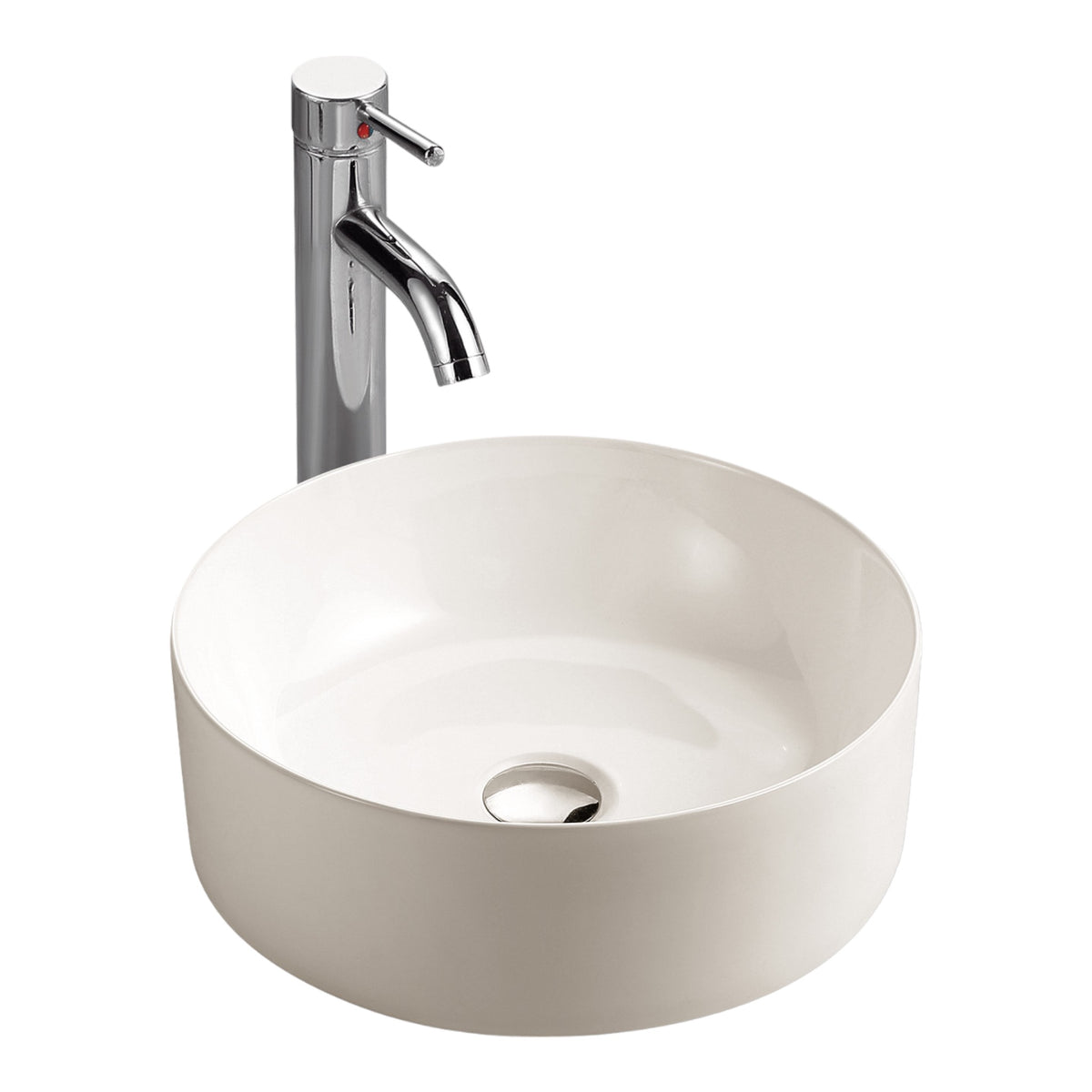 Lavabo cerámico de sobreponer redondo 41x41x14,3 cm
