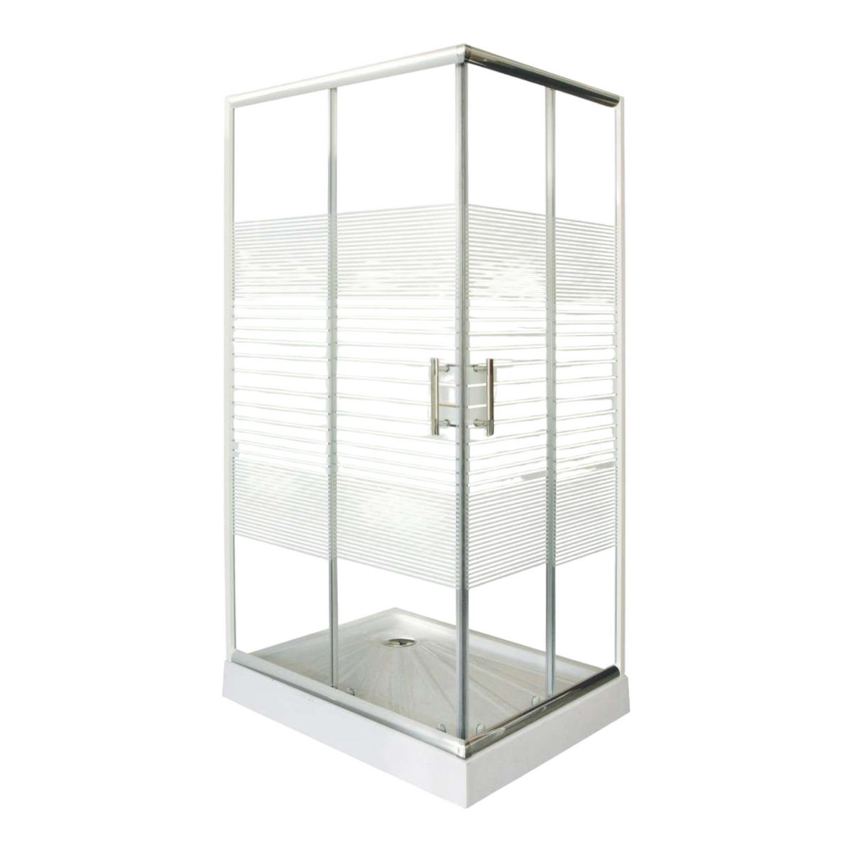 Corner Shower P80 with Striped Design | 2 Different Sizes