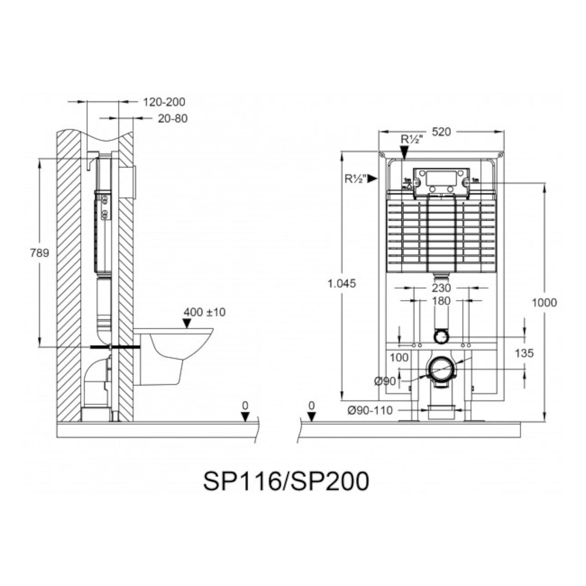 SANOSWIFT concealed cistern including pressure plate