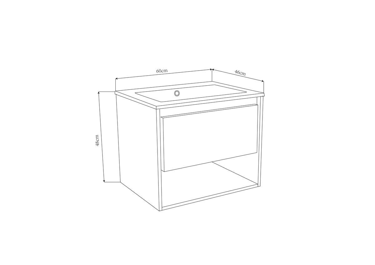 SOHO WHITE WOOD 60 vanity unit 