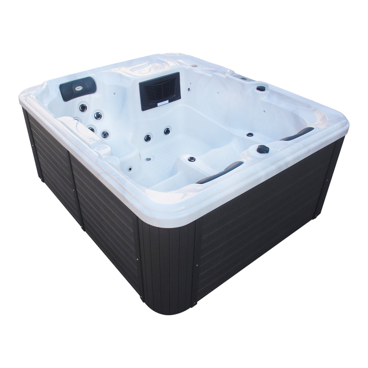 Outdoorwhirlpool OASIS White Marble inkl. Abdeckung & Stiege 208x175x90 cm frostsicher