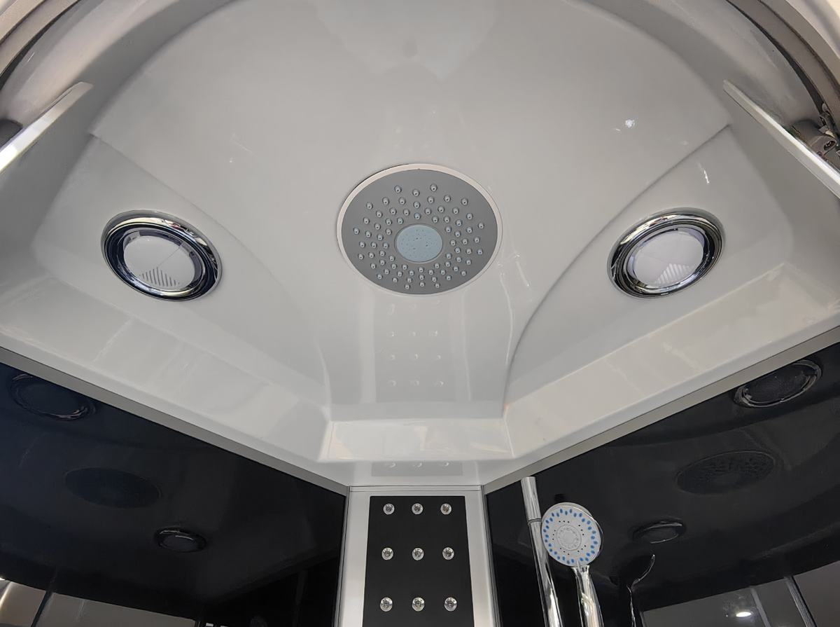 Complete shower SCALA BLACK with quick assembly 90x90x215 cm