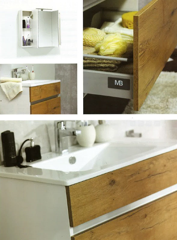 Conjunto de muebles de baño STELLA 80 roble antiguo