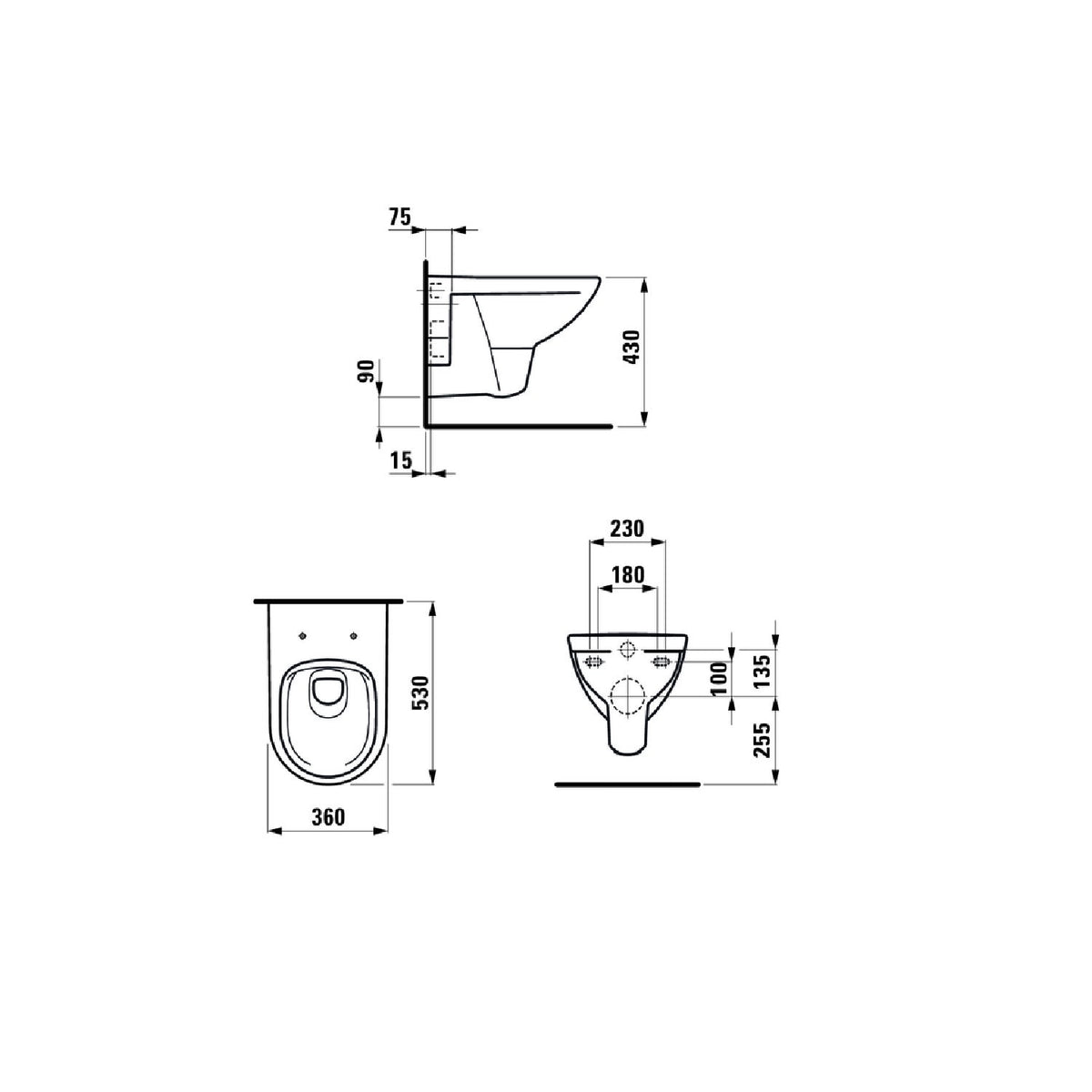 LAUFEN Pro set de inodoro de pared con tapa para inodoro 6/3 litros