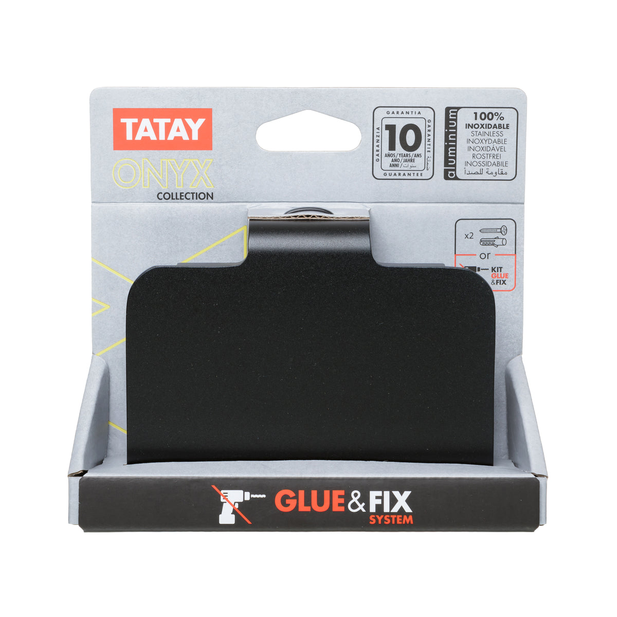 Portarrollos de papel higiénico ONYX negro mate