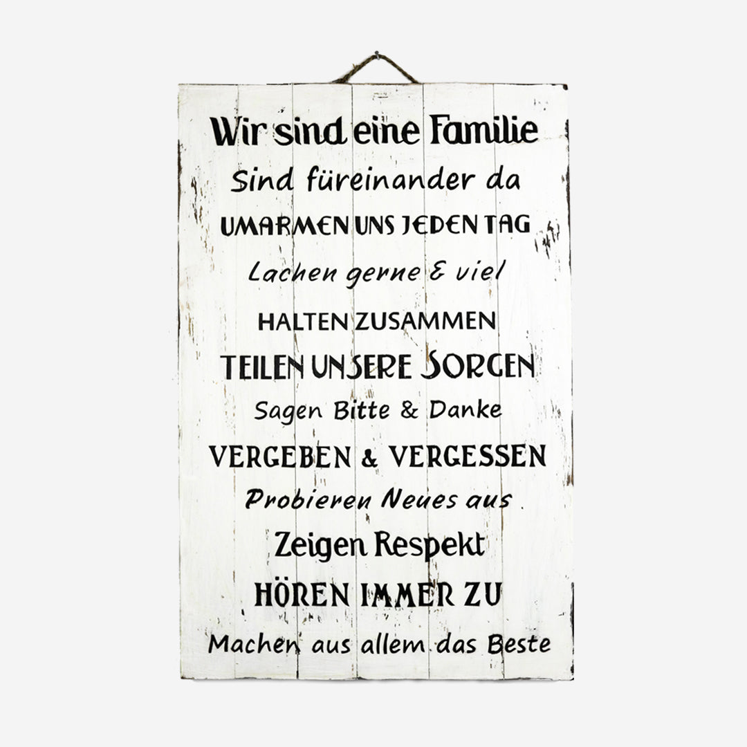 Wanddeko Wir sind eine Familie Weiß