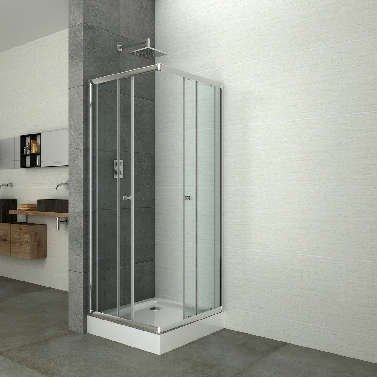 Corner shower with two sliding doors | 2 sizes