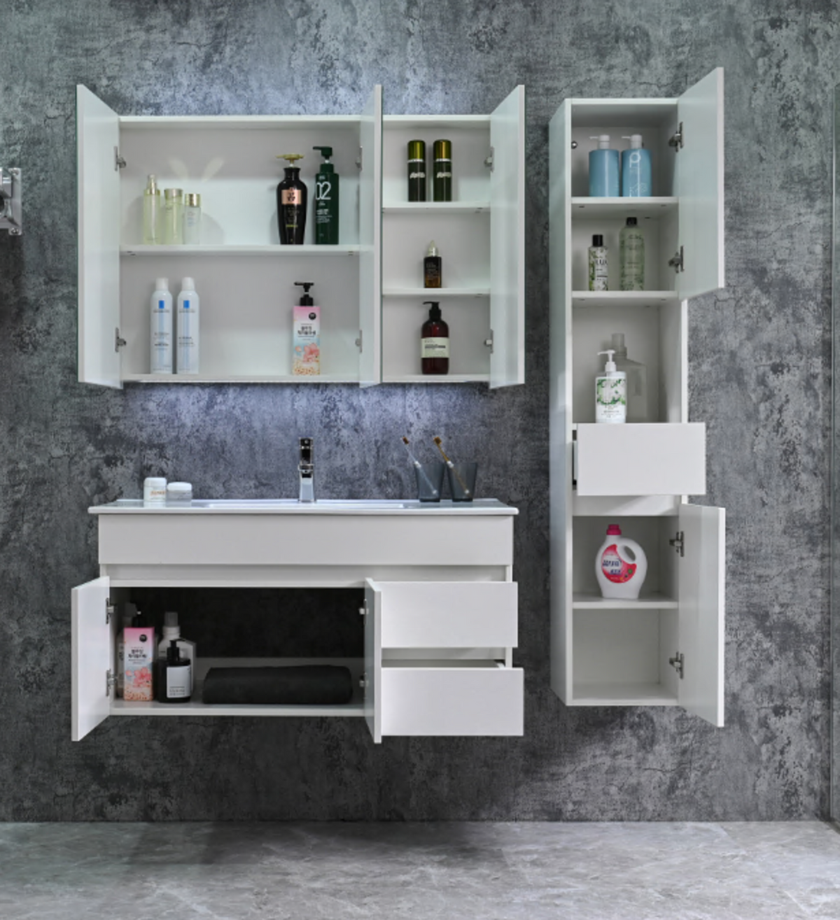 Badmöbel Set BELLUNO Weiß