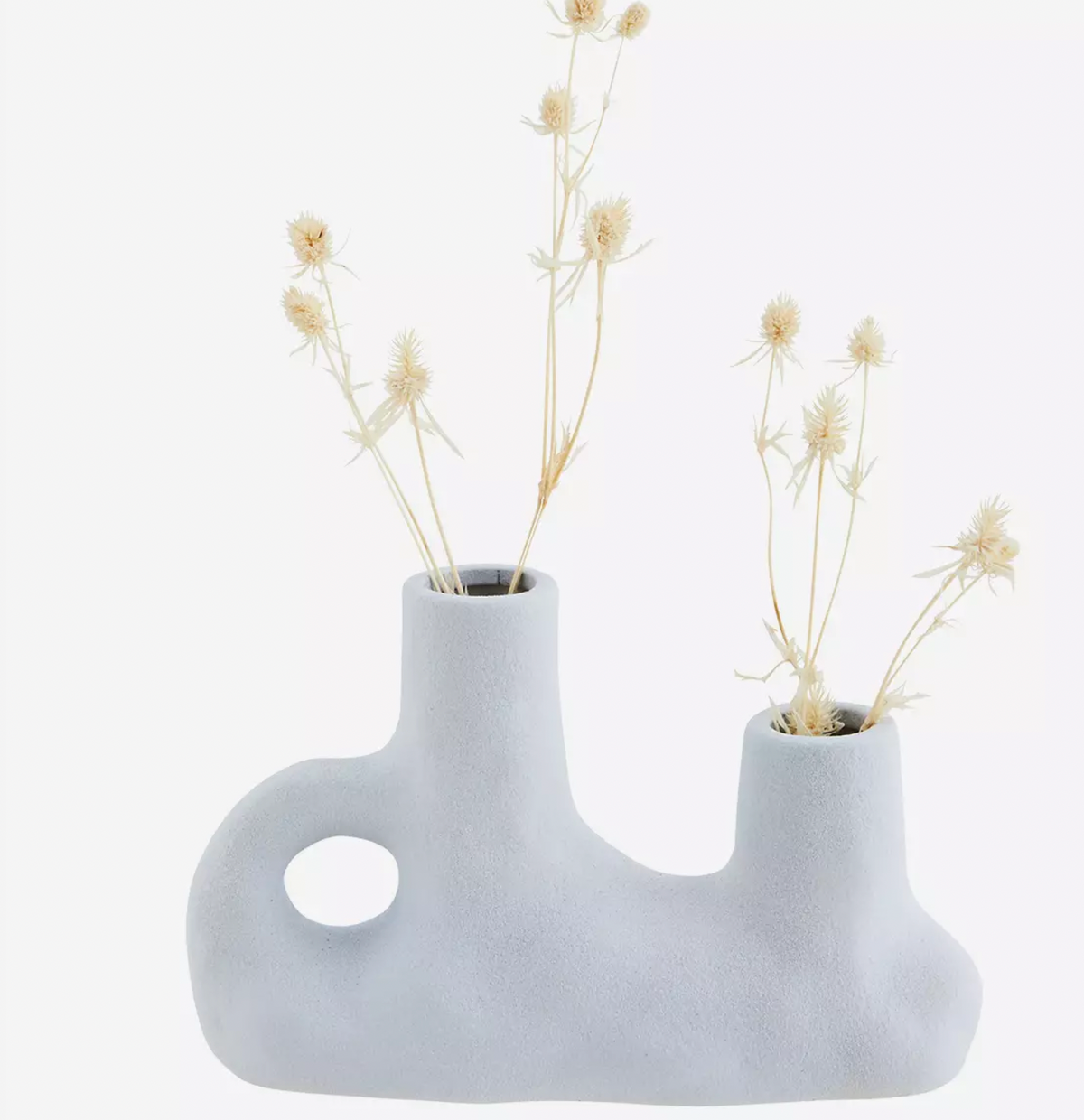 VASE AUS STEINGUT MIT DOPPELTER ÖFFNUNG