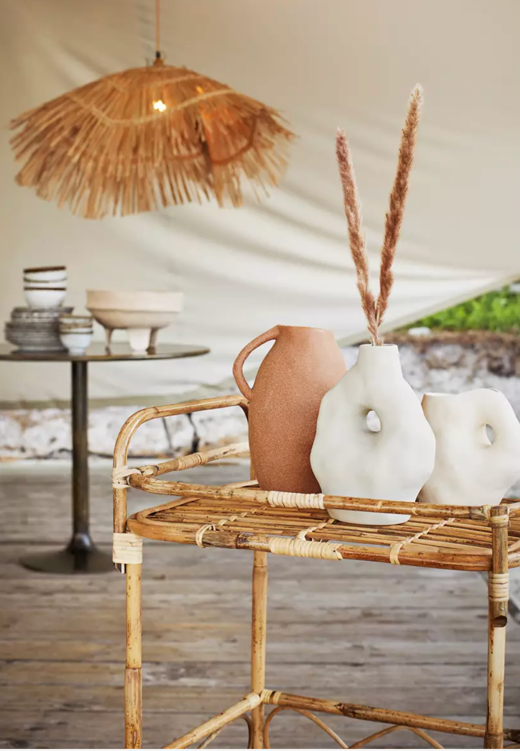 Steingut Vase