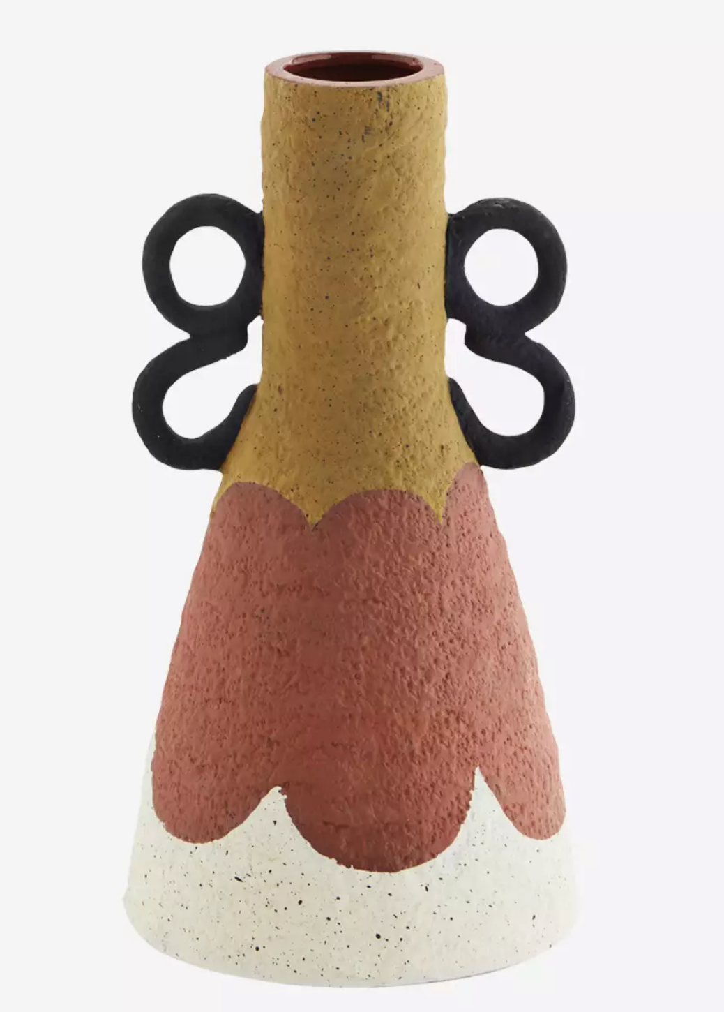 Handbemalte Terrakotta Vase mit Henkeln
