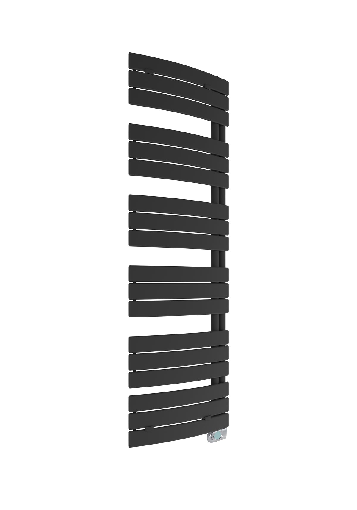 Elektrodesignheizkörper E-Salzburg, mattschwarz, gebogen 168 x 55 cm