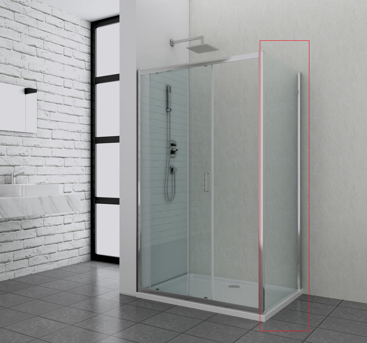 Elite Chrom Fixglaselement 6 mm mit Easy Clean in 2 verschiedenen Größen