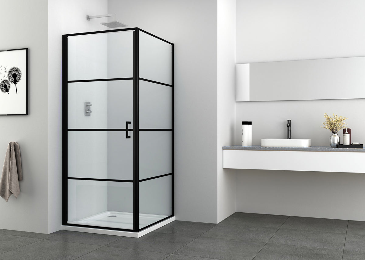 Fixglaselement 80 cm schwarz matt