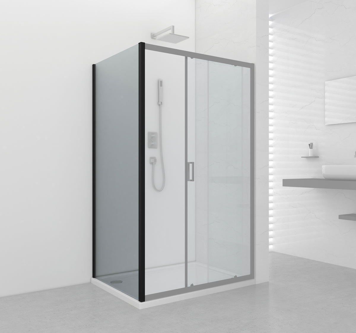 Elite Black fixed glass element in 2 different sizes
