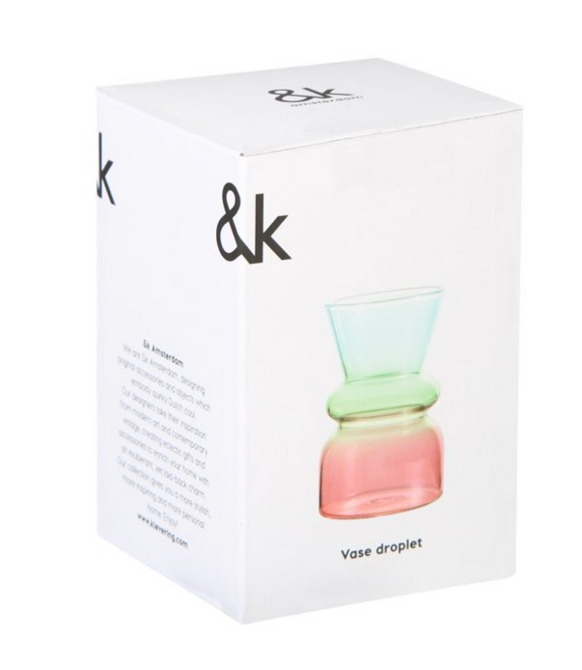 Buntglasvase Droplet blau