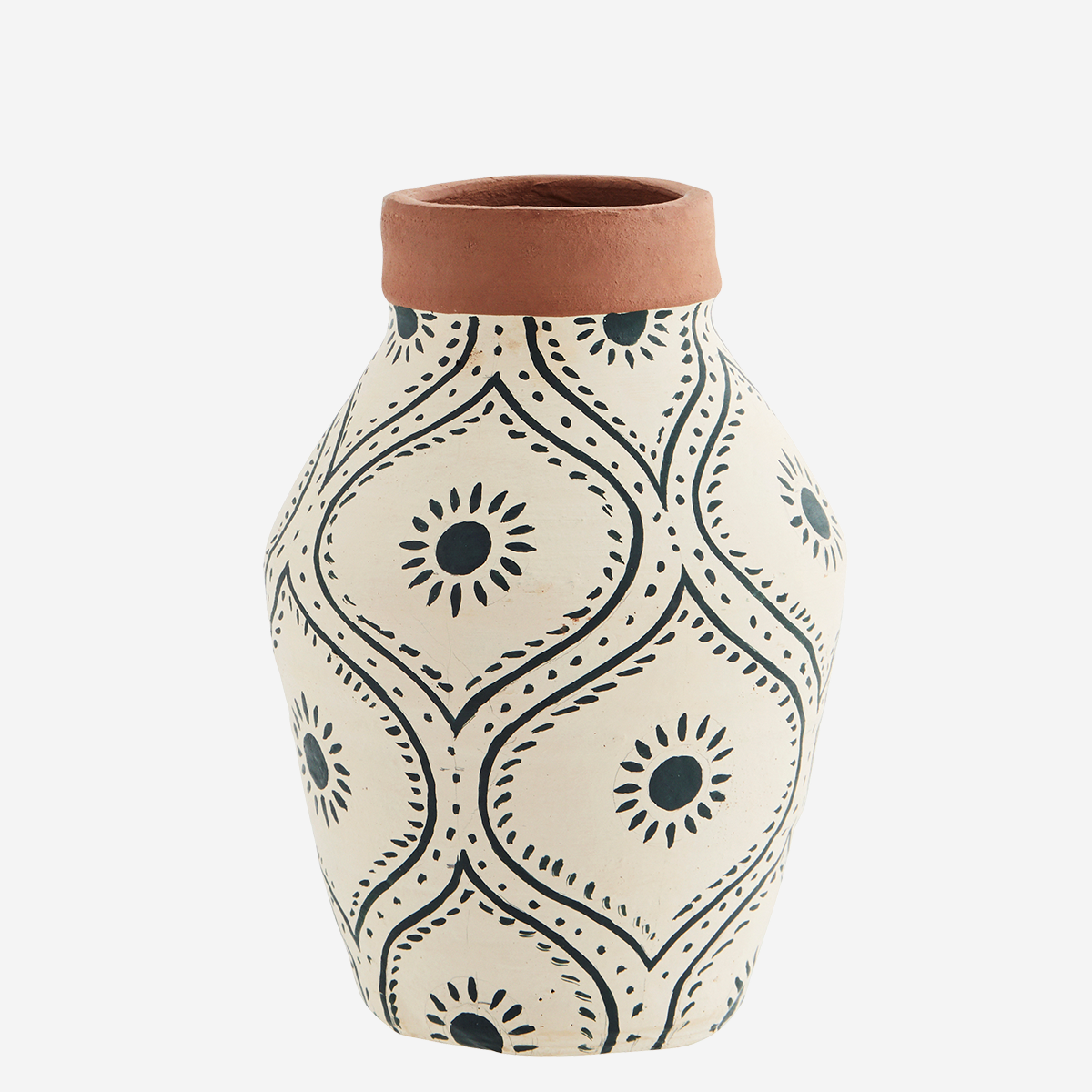 Hand painted clay vase