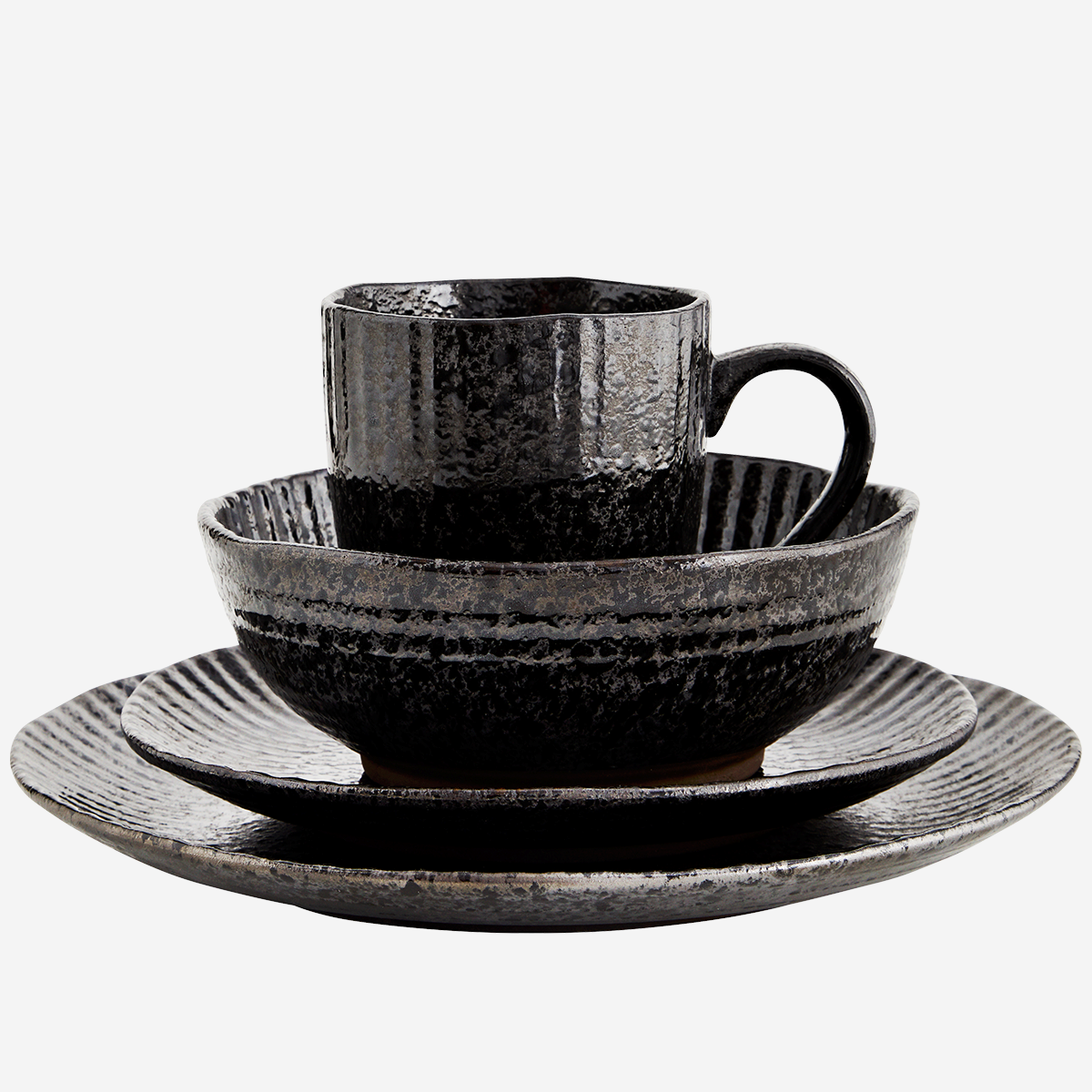 Plato llano de gres negro Ø 27 cm